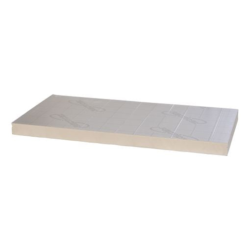 Plaat Recticel Silver PIR - 1200x600x50mm - aluminium cachering - Rd 2,25 (0,72 m2)